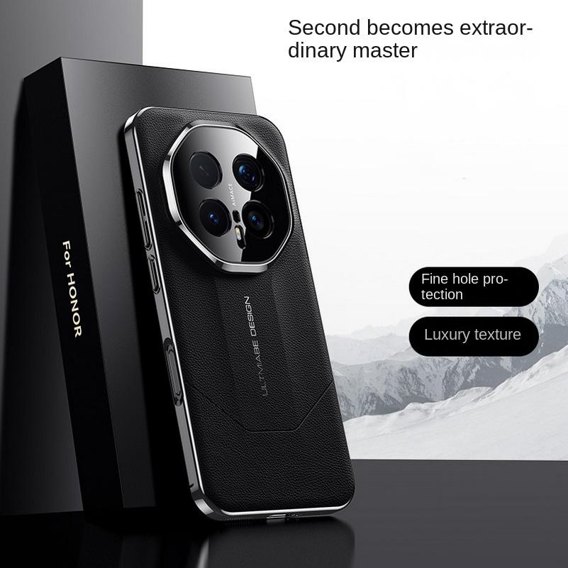 

Good Feel Plain Leather Plated Frame Case For Honor Magic8 Pro Magic 8 7 Lite 6 Honor X9c X60 Pro Camera protection Cover Honor X60 Pro