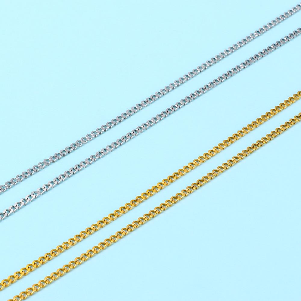 Men's Jewelry Clasp Copper Chain Link Miami Cuban Stainless Steel Necklace Hop Hip