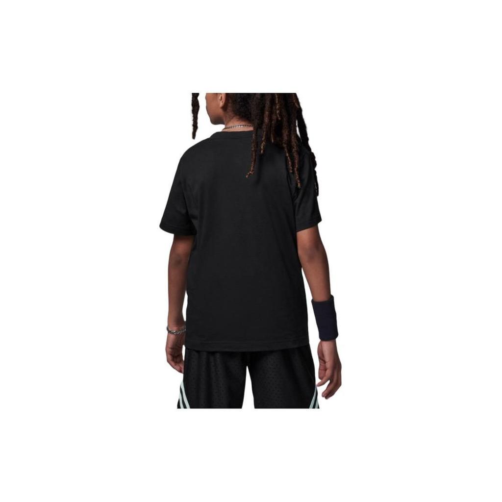 Jordan Round Neck Letter Print Casual Short Sleeve T-Shirt Kids Tops Black HJ2206-010