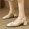 Neformální dámské sandály Elegantní letní obuv 2024 Nízký podpatek Uzavřená špička Černá Bílá Společenská obuv Obuv Dívky Pohodlné