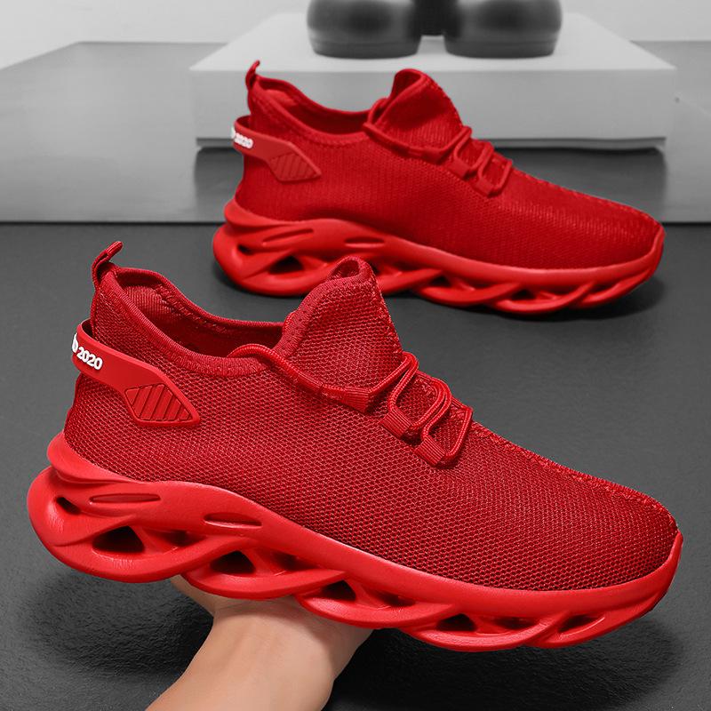 Large Size Hot-size Flying Woven Sports Shoes Mosaic Sole Running Shoes Casual Mesh Shoes