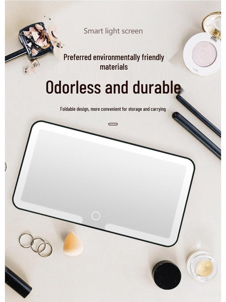 LED Light Car Sun Visor Makeup Mirror - Shatterproof HD Interior Dressing Mirror