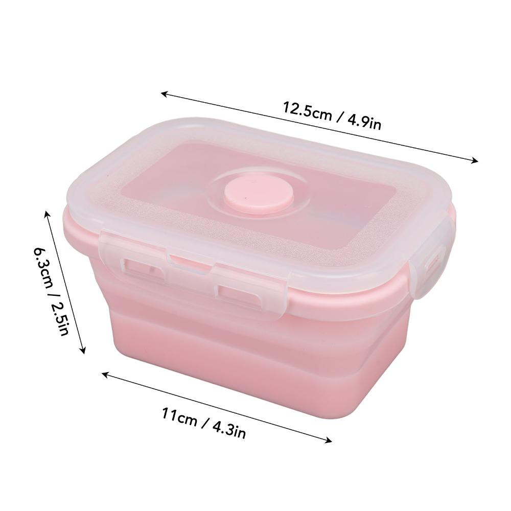 2PCS Silicone Lunch Storage Container Collapsible Design Airtight Kitchen Organizer For Camping