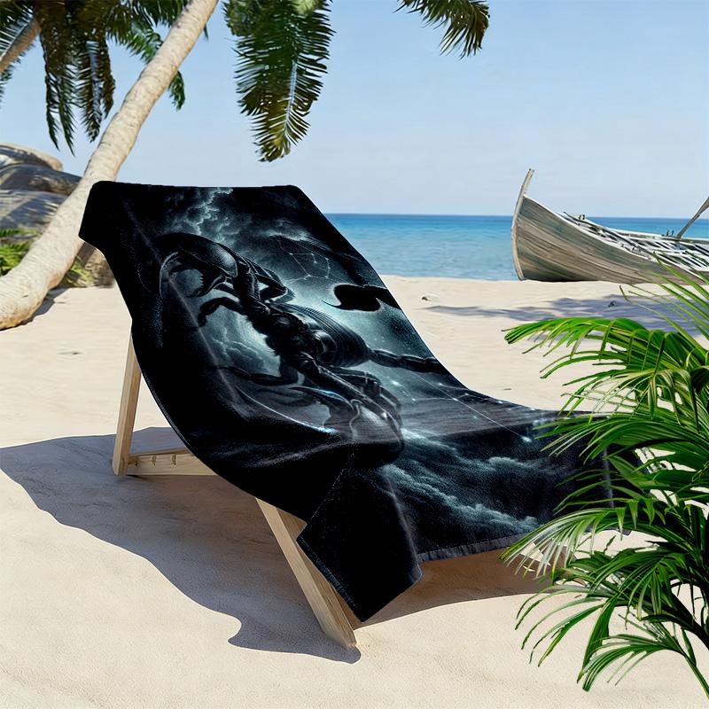 Dark Scorpion 2D Flat Print Beach Towel, Large Soft Quick Dry Towel for Beach Camping Swimming.MSTJ0918111
