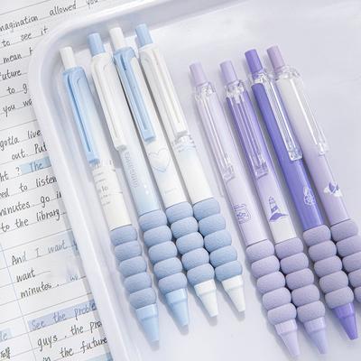 4 pièces mignon stylo Gel mode style américain noir 0.5mm stylo Gel stylo souple poignée stylo Kawaii papeterie stylo belles fournitures pour étudiants