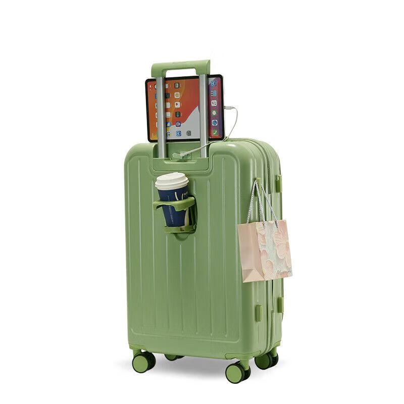 QiuQiao Women s Front-Opening USB Travel Suitcase 20 inch