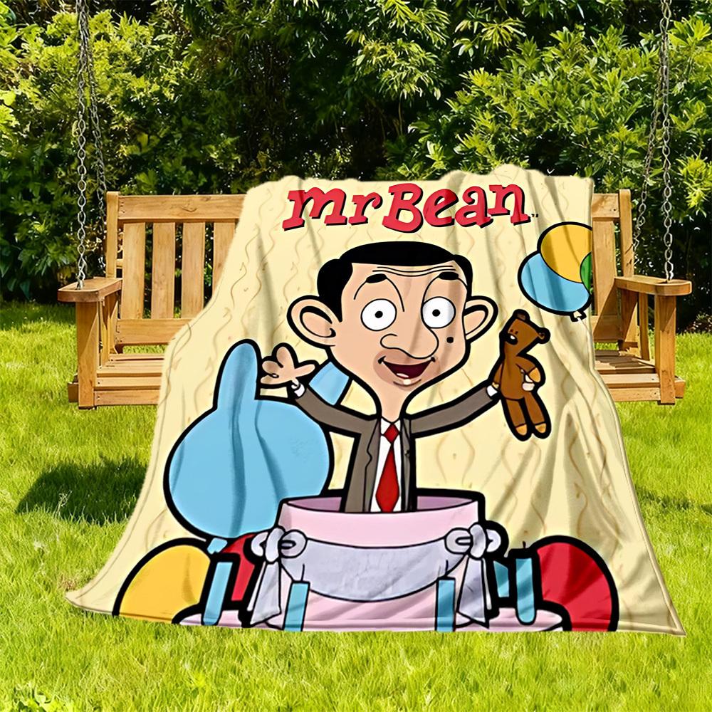 

1pc Mr. Bean Outdoor Blanket Lightweight Flannel, Soft & Warm, All-Season Use for Sofa, Outdoor, Camping, Living Room, Office029 130x150cm