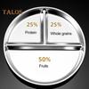 Food Tray No Burrs Holding Lunch High Temperature Resistant Useful Stainless Steel Divided 3 Grids Food Plate for Home
