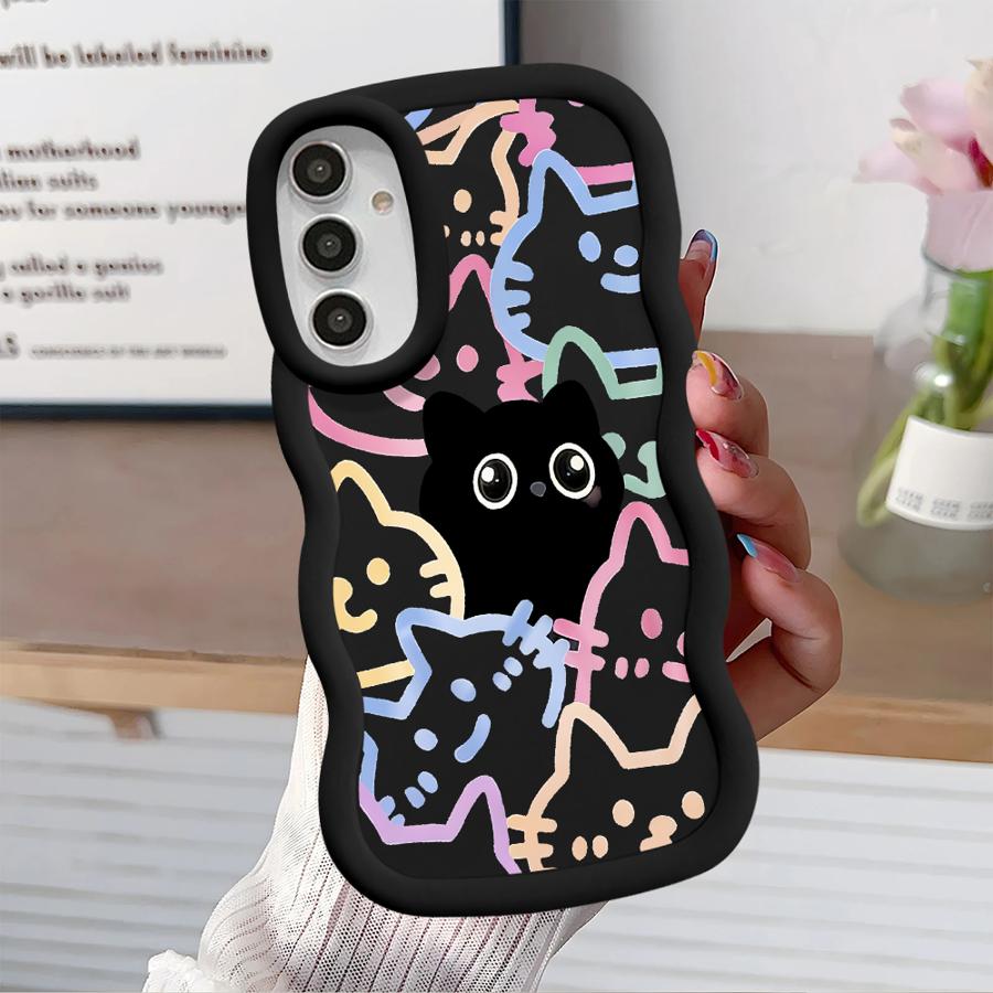 Hülle für Samsung Galaxy A13 A16 A21s A14 A12 A11 A52 A15 Weiche Handyhülle A23 A53 A04 A03 A33 A06 A22 A05 Cartoon Süße Katze
