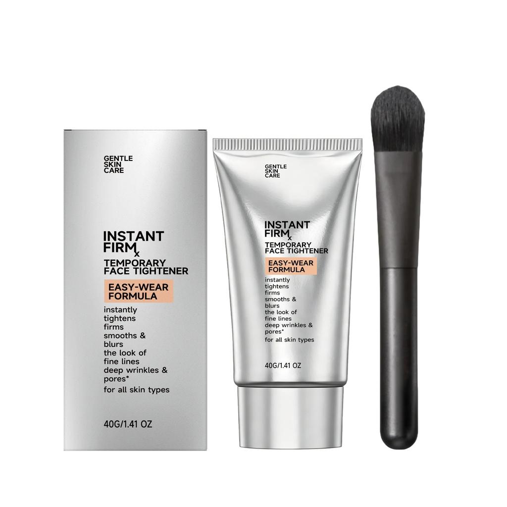 Sofort Straffender Temporärer Gesichtsstraffer 40g mit Pinsel, Anti-Aging Gesichtsstraffungscreme für Feine Linien, Falten & Poren, Straffendes Hautpflegeprodukt