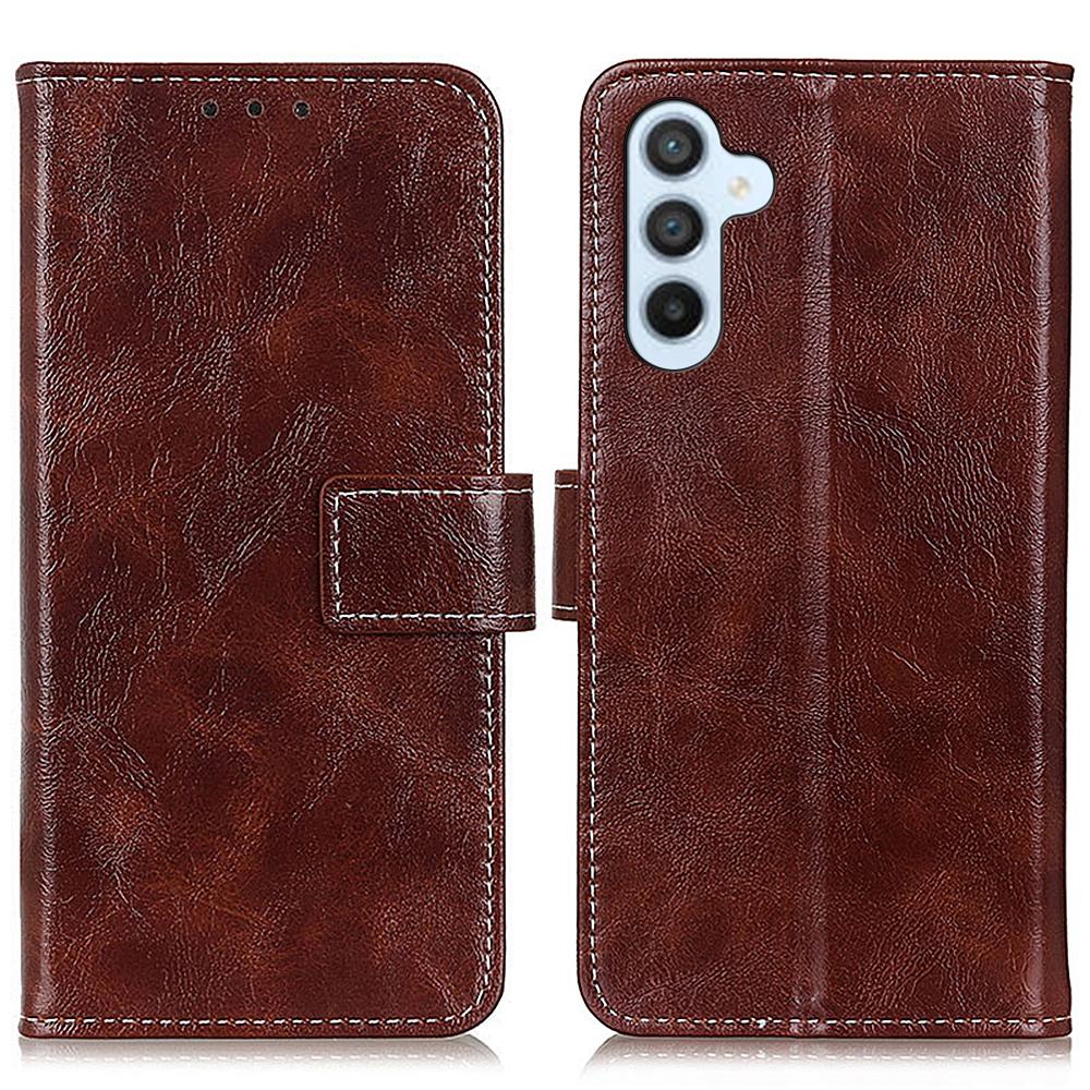 

For Samsung Galaxy S25/S24 Case Wallet Stand Protective Phone Cover Brown