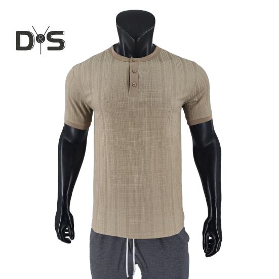 Letní pánské tričko Volný střih Americký styl Krátký rukáv Zapínací Kulatý výstřih Top Jednobarevný Ležérní Denní Top