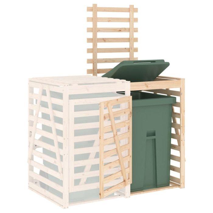 Bin Shelter Extension On Wheels Solid Pine Wood