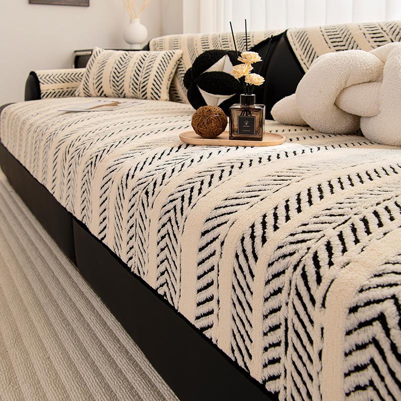 

Sofa Cushion New Autumn And Winter Thickened Non-Slip Seat Cushion Leather Sofa Cover Shu Cotton Lint Sofa Cover Cloth Towel Seat Cushion 70*70cm