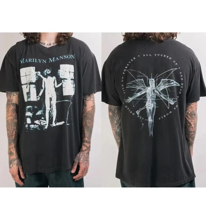 

1996 Marilyn Manson Antichrist Superstar Cotton T Shirt Graphic SleeveUnisex Men Women 2025 Summer Casual Crew Neck 4XL