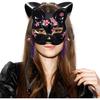 Toyvian 2pcs Cat Cosplay Half Face Mask - Masquerade Festival Party Dress Up Accessories Halloween Costume for Women Ladies