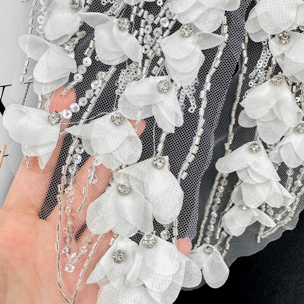 Heavy Industry Nail Drill Three-Dimensional Flower Cloth Sticker Versatile Wedding Dress Accessories Lace Diy Accessories