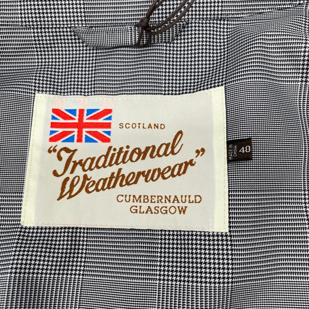 TRADITIONAL WEATHERWEAR 31255990437 Gray TWW Glen Check PE Soutien Collar Coat coat 40 Black x whiteUsed