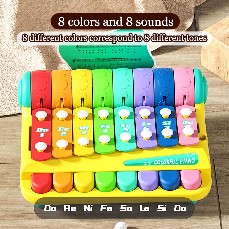 Montessori Educational Children's Xylophone Musical Instruments Toys Parish 8-Tone Piano Baby Percussion Game for 0-3 Years Old