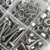 176-piece stainless steel heavy-duty hex bolt and nut kit, M6/M8/M10, fully threaded, for household and machinery use.
