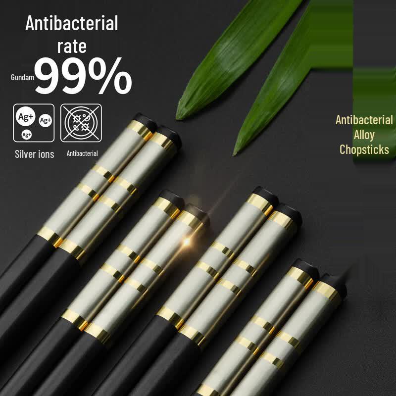Premium Antimicrobial Alloy Chopsticks 10 Pairs