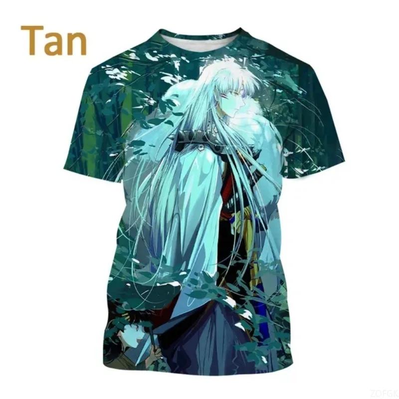 Summer Anime Inuyasha 3D Printing Personalized T-shirt Men and Women Japanese Harajuku Style Casual Round Neck Short-sleeved