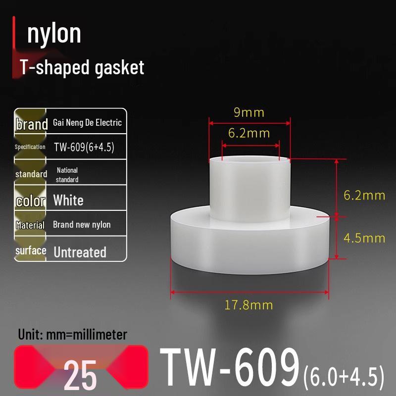 T-Shaped Nylon Gasket Ring Screw Shaft Sleeve with Concave-Convex Insulation Pad M2