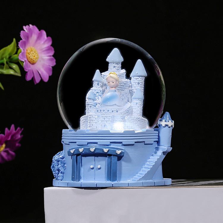 Cute Cartoon Cute Rabbit Sparkling Mini Crystal Ball Night Light Cell Button