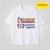 Fun Prank Dunkin Donuts Print Tshirt Unisex Casual Loose Fit Short Sleeve Top