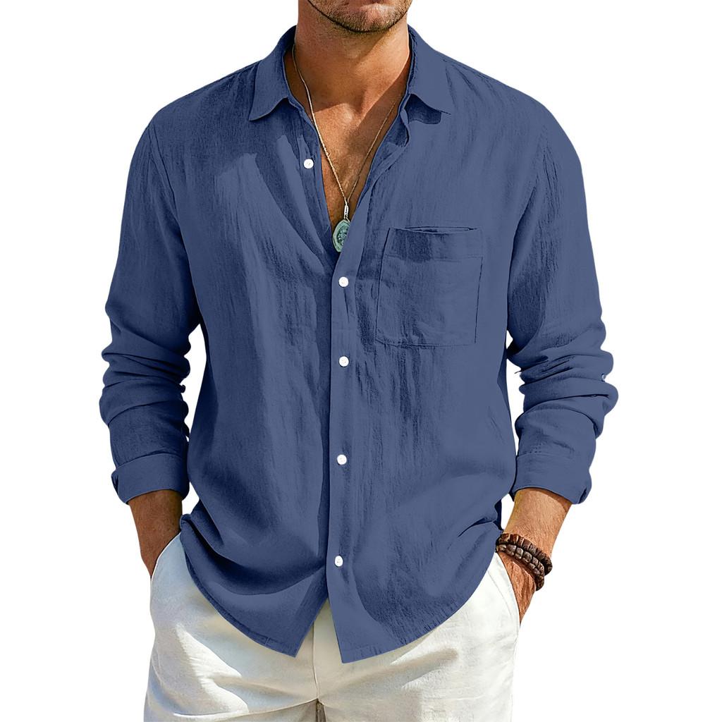 Casual Mens Cotton Linen Cardigan With Multiple Pockets For Summer And Fall Wear