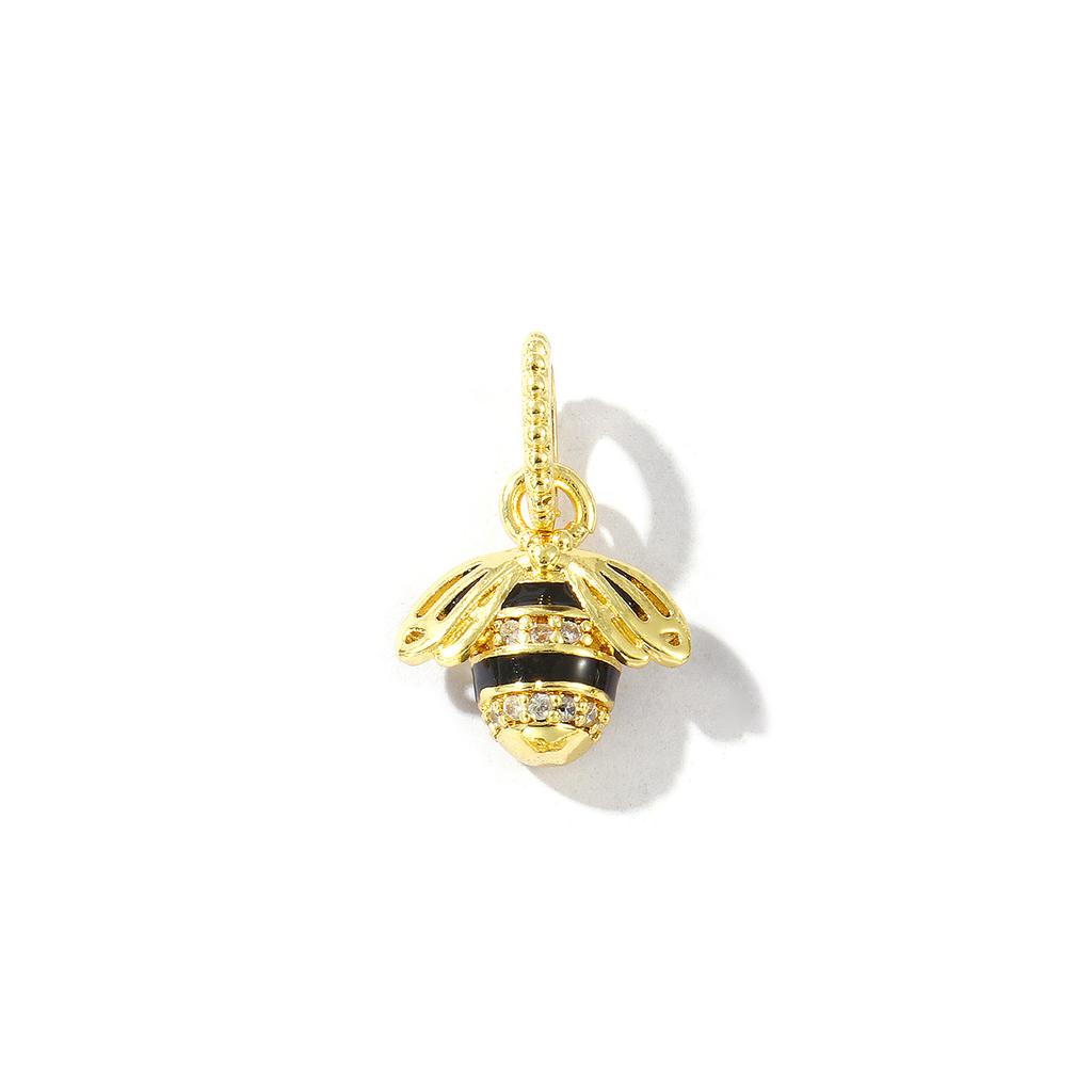 2 PCs Brass Insect Charms Multicolor 3D Clear Cubic Zirconia Cubic Zirconia Pendants For DIY Necklace Bracelet Jewelry Making