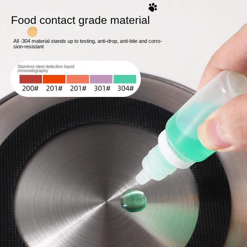 Stainless Steel Cat Bowls Non-Slip Shallow Feeding Dish Cat Food Dishes for Travel Apartment Home Kitchen Bedroom Dining Area