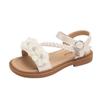 Girls Flower Sandals 2025 New Summer Children Sandals Girls Soft Sole Foreign Style Princess Shoes Fashion Beach Shoes