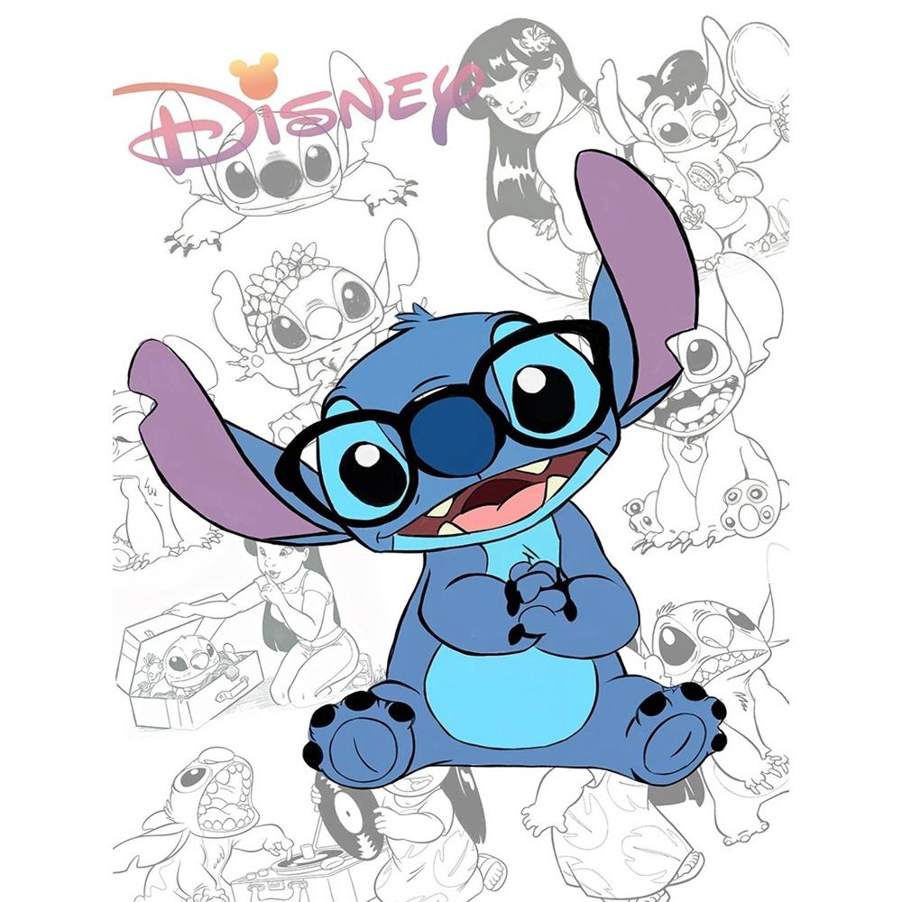 

Disney Diamond Painting Stitch Line Art Collection Soothing Illustrations Cartoon Diamond Painting Full Diamond Cross stitchCraftDIYGiftHomeDecoration Round 20x30cm