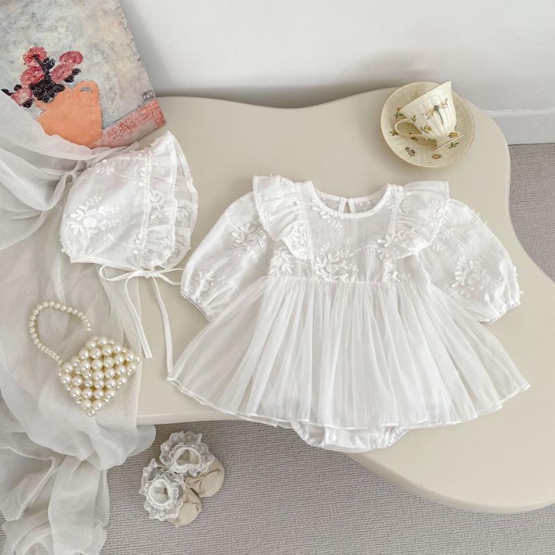 Ka You Dou Baby Girl Short Sleeve Mesh Princess Romper Dress