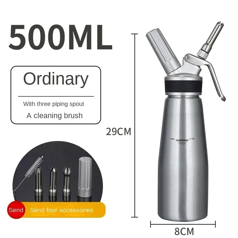

500/1000ML Cream Whipped Dispenser Whipper Fresh Cream with Manual Nozzles Decorating For Coffee Milk Baking Mixer Accessories