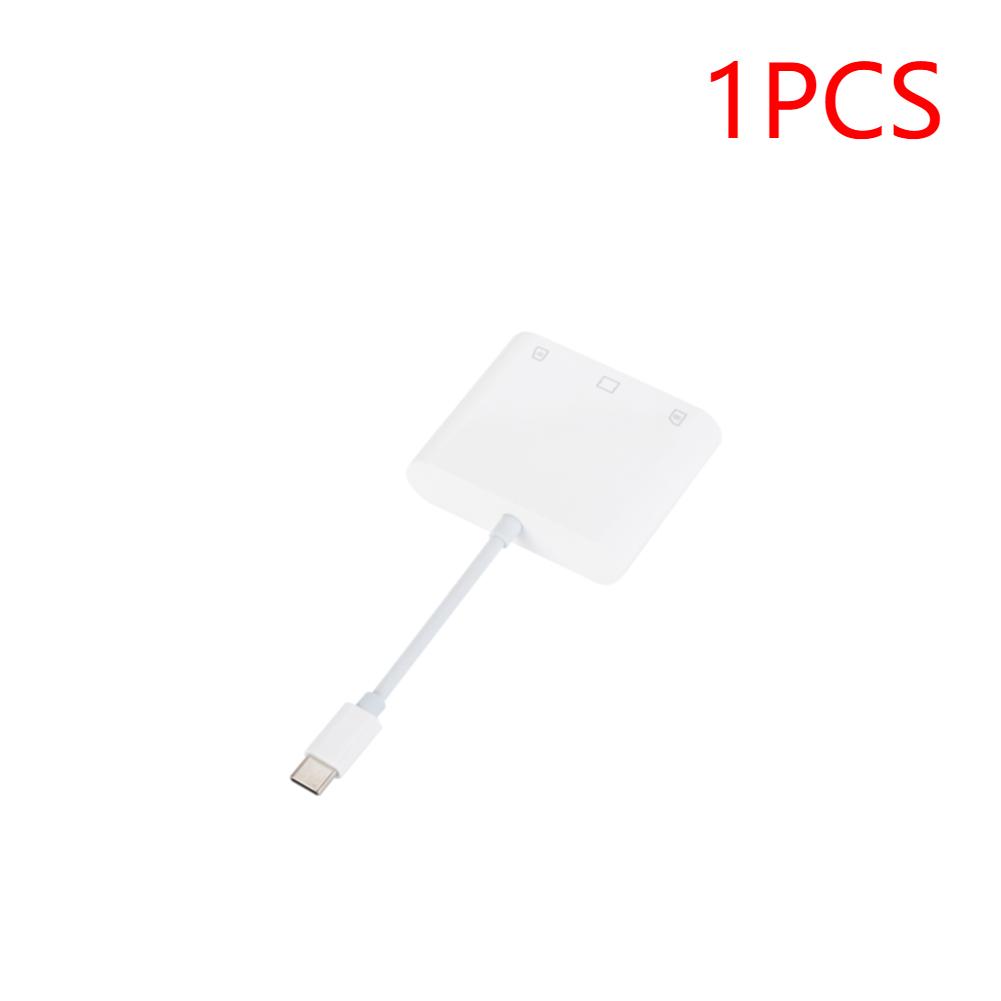 3 in 1 Type-C To SD/TF/CF Memory Card Adapter SD Card Reader Driver Free CF SD TF Compact Camera Card Reader for iPad iPhone 15