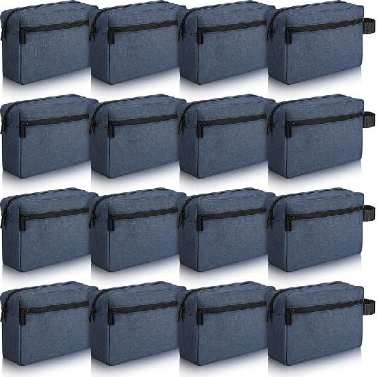 Paterr 16 Pcs Travel Toiletry Bag for Women Men Large Water Resistant Shaving Bag Hanging Cosmetic Bag with Handle and Divider Storage Travel Pouch