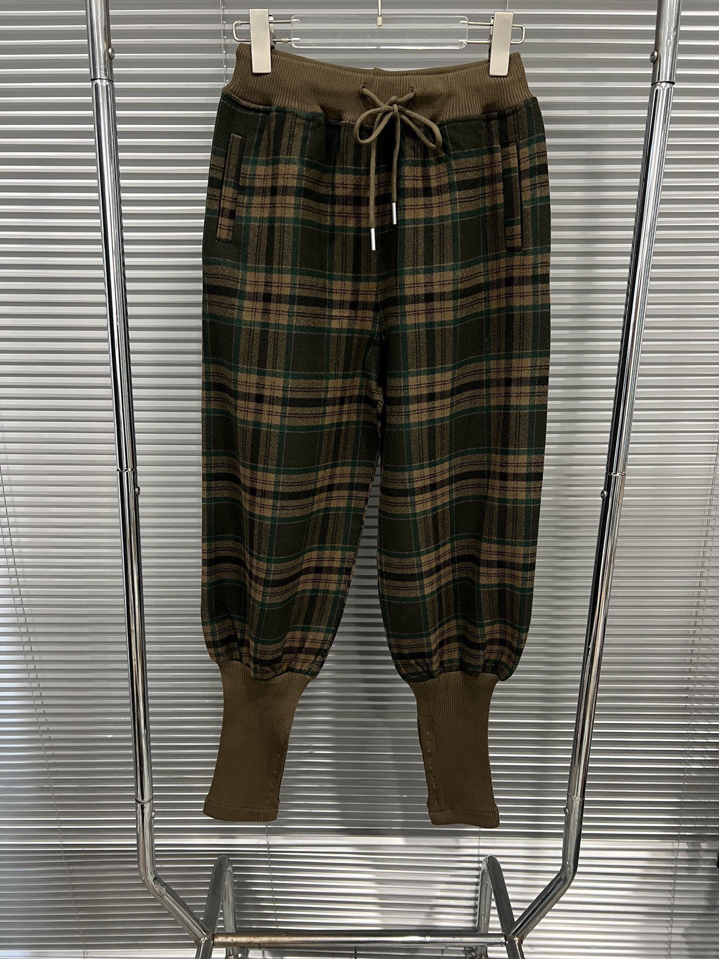 Spring 2025 Women s High-Waisted Plaid Joggers - Retro Versatile Casual Pants Small