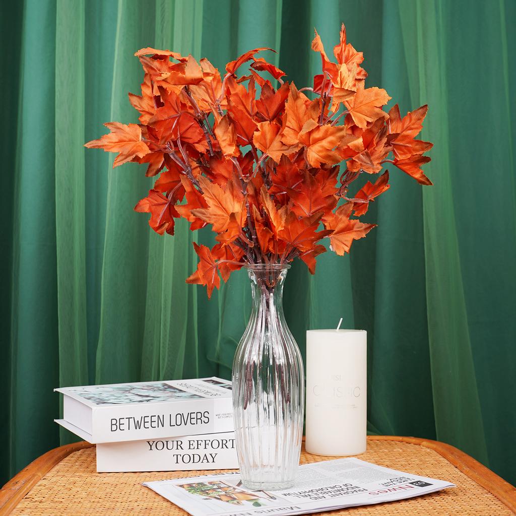 Artificial Canadian Maple Leaves Flower Arrangement Fall Thanksgiving Harvest Decor Home Party Wedding Centerpieces Decoration