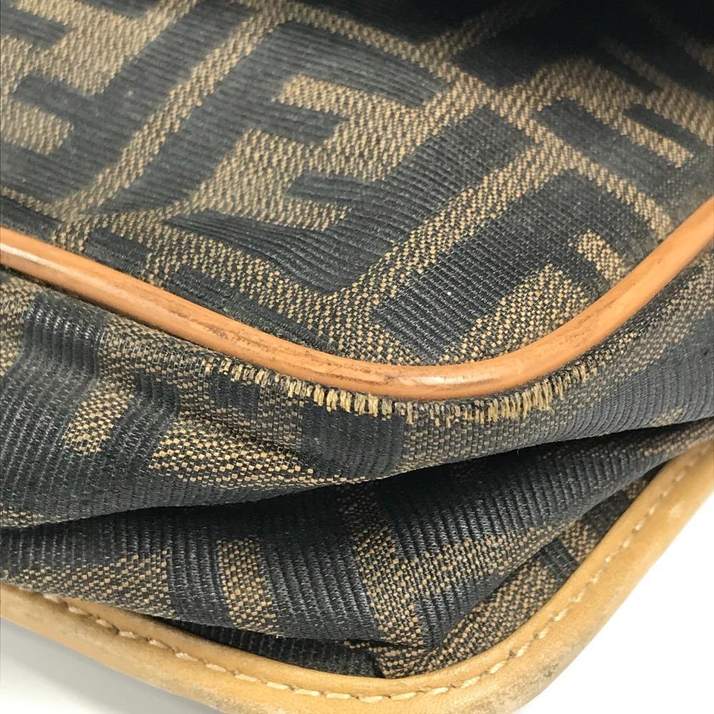 Fendi Vintage Zucca Logo Bag Flap Crossbody Shoulder Bag PVC/Leather Brown