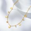 Tiny Small Pendant Necklace for Women,Stainless Steel Fashion Dainty Flower Zircon Choker Necklaces,Charm Jewelry Gifts