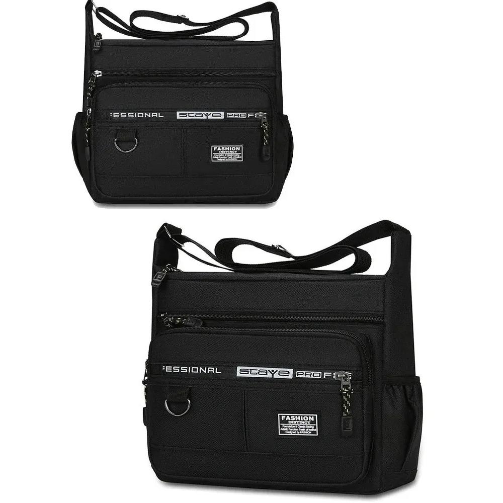 

Мужская сумка через плечо, сумки на одно плечо, сумка для хранения большой емкости, модные деловые сумки через плечо с несколькими карманами