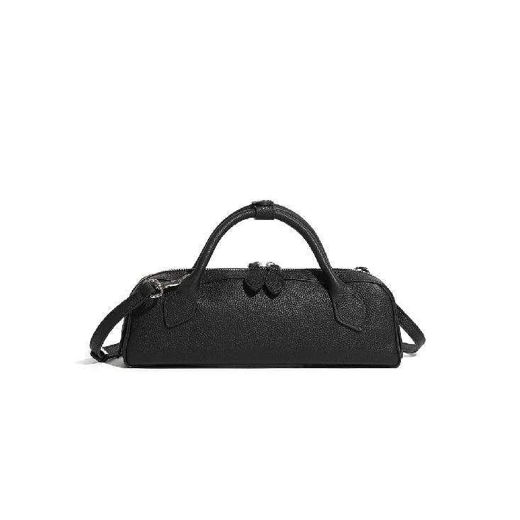 New genuine leather baguette bag, top-layer cowhide underarm shoulder bag, niche large-capacity handbag, fashionable baguette bag