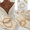 Contemporary Minimalist Horseshoe Buckle Chain Jewelry Set Bracelet Necklace Earrings
