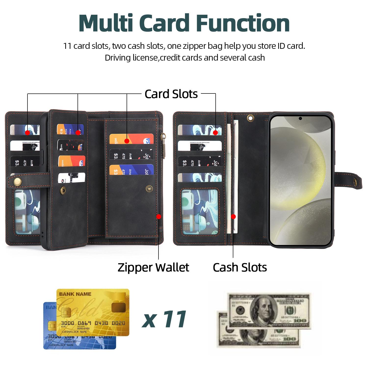 

MEGSHI H1 Series For Samsung Galaxy S24+ Case 2-in-1 Magnetic Detachable Wallet PU Leather Phone Cover Blue