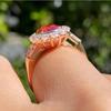 1Pcs Stylish Multi-function Ring with Red Synthetic Zircon, Suitable for Daily Wear