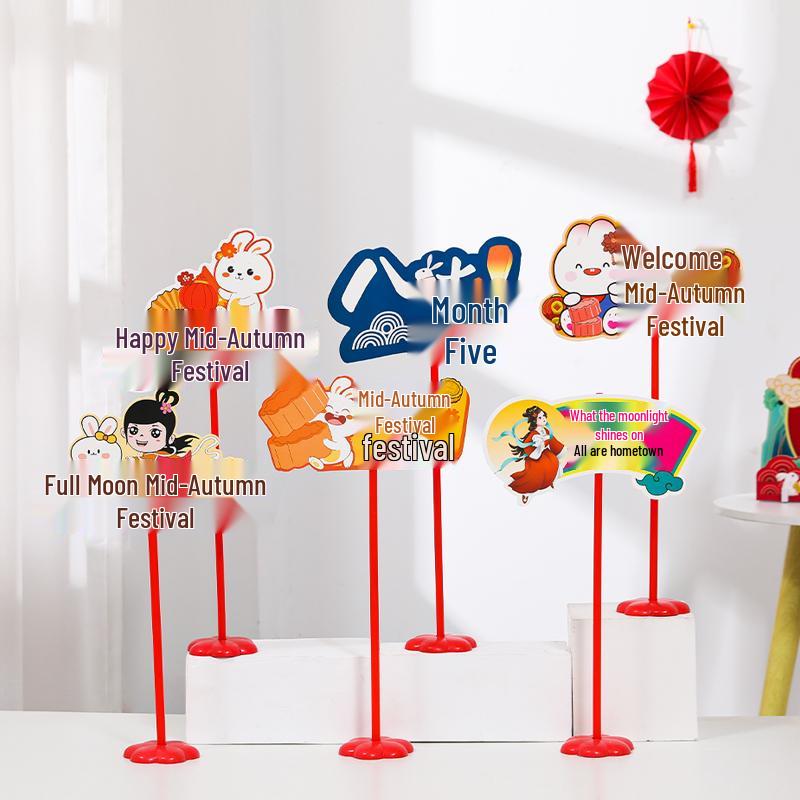 2025 Mid-Autumn Festival & National Day Cat Decor Sign for Shopping Mall & Store Counter Display