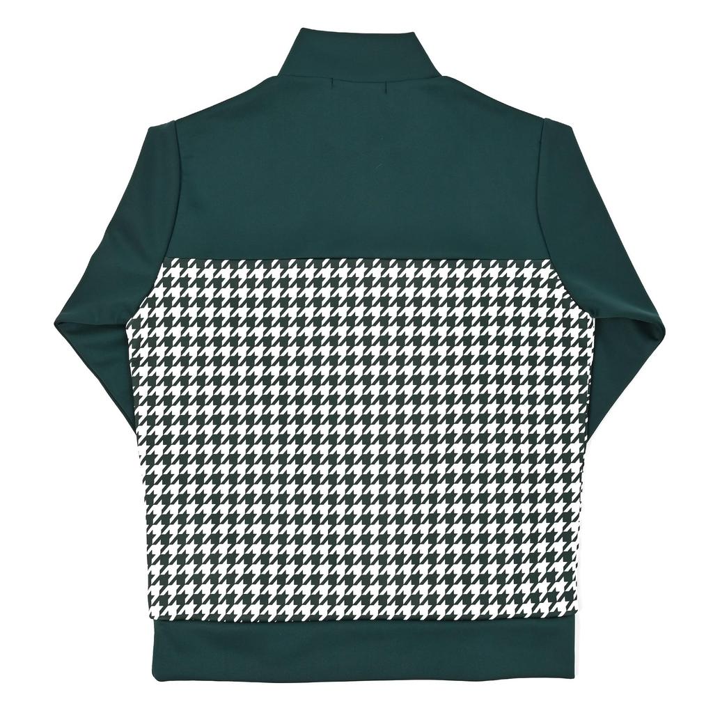 Delsol 7907 Hahnentrittmuster Ponte Langarm 2025 Golf Plus 4L Set, Grün, Stretch, Herbst/Winter Damenbekleidung, Halbreißverschluss, Größen, Grün, M, L, LL, 3L,