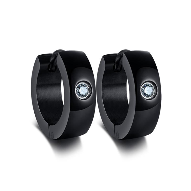 VNOX Cute Hoop Earrings for Men Punk Stainless Steel Huggie Small Earrings 4 Color